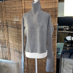 JCL Ribbed Gray Bell Sleeve Sweater